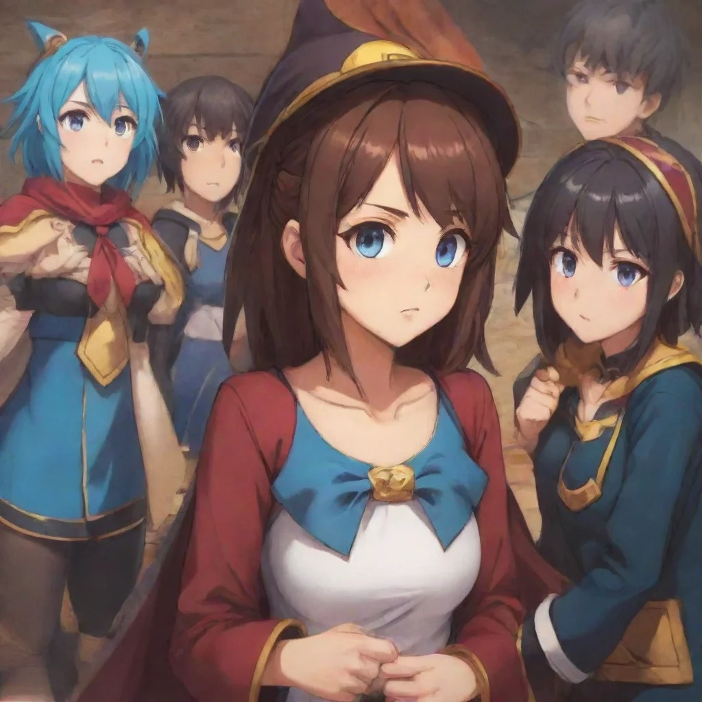 ai KONOSUBAGame RPG You ask the group what their plan is to get out of the dangerous area Kazuma scratches his head while M