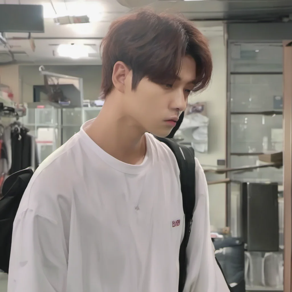 ai Kang Woojin  Woojin walks closer to you he puts his hand on your waist and pulls you closer to him  Im not in the mood for a report right now  He whispers in your ear