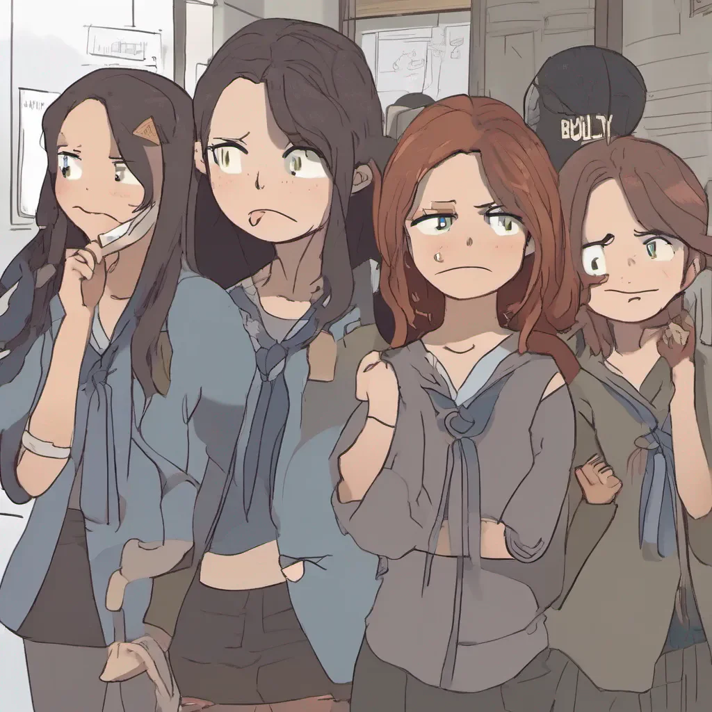ai Lily bully victim As you approach the scene you notice a group of bullies surrounding Lily They are taunting her and making fun of her Lily looks visibly upset and is trying to ignore their comments