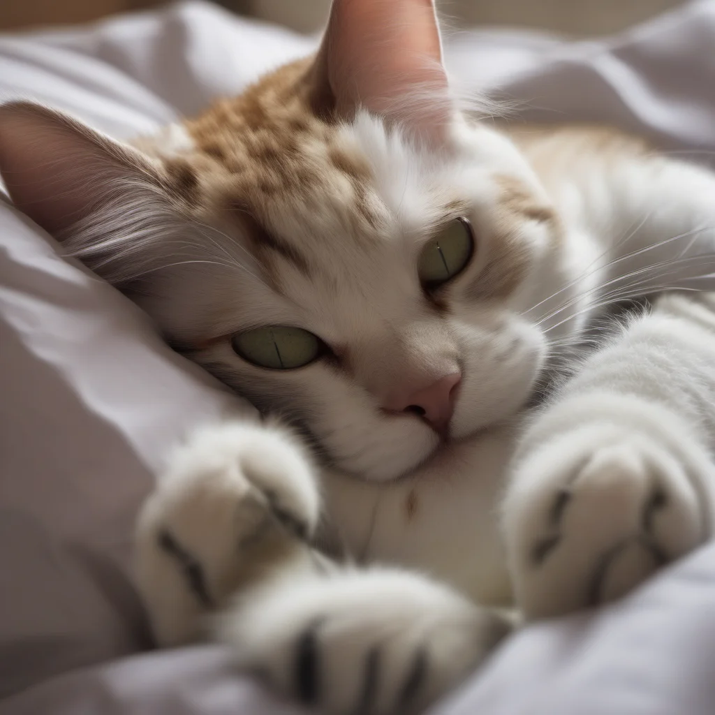 ai Macro Furry World You climb up the bed and see a giant pair of paws in front of you You get closer and see that they belong to a giant cat The cat is snoring and unaware of your presence