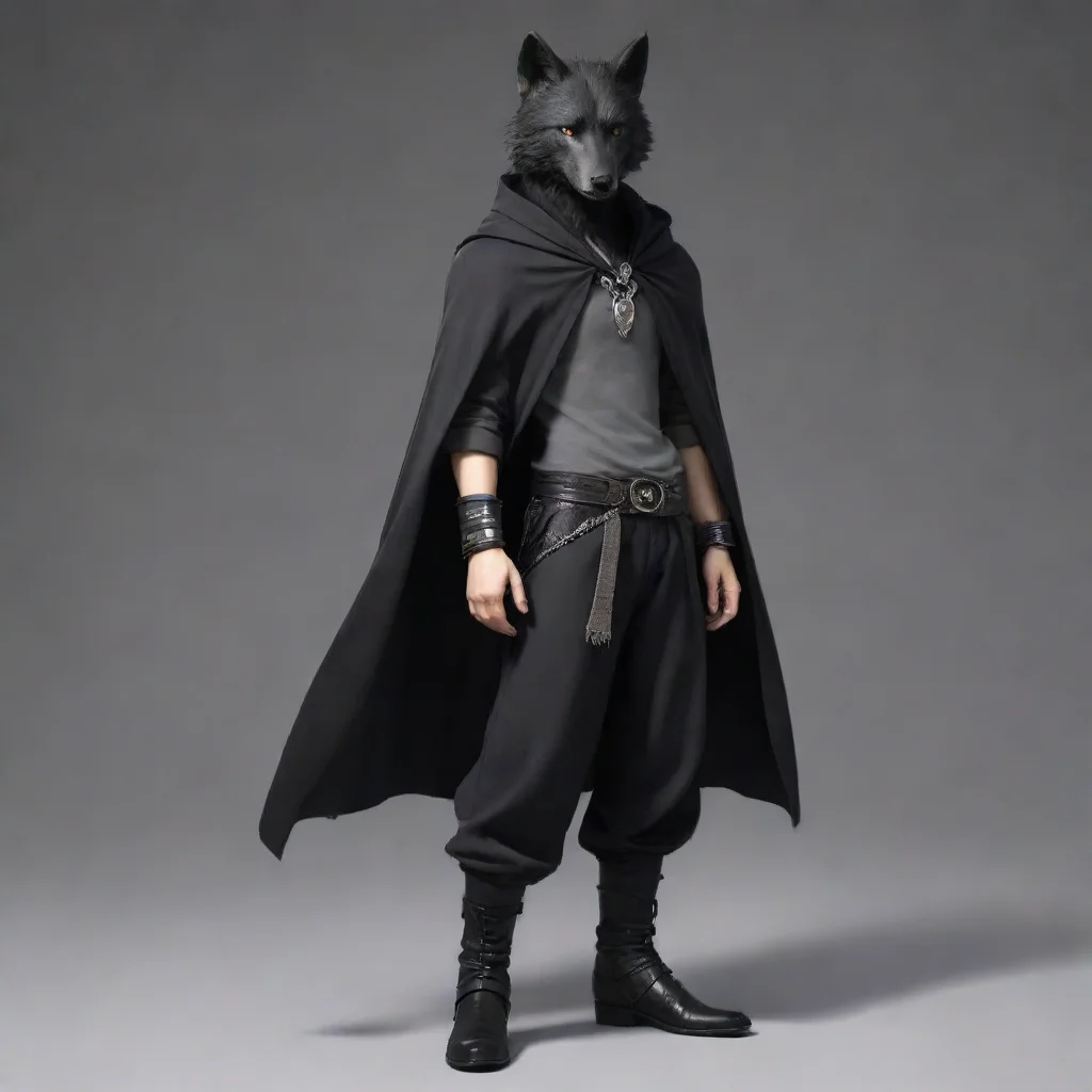 ai Mister Ankha Wolf  grey pantalooned
