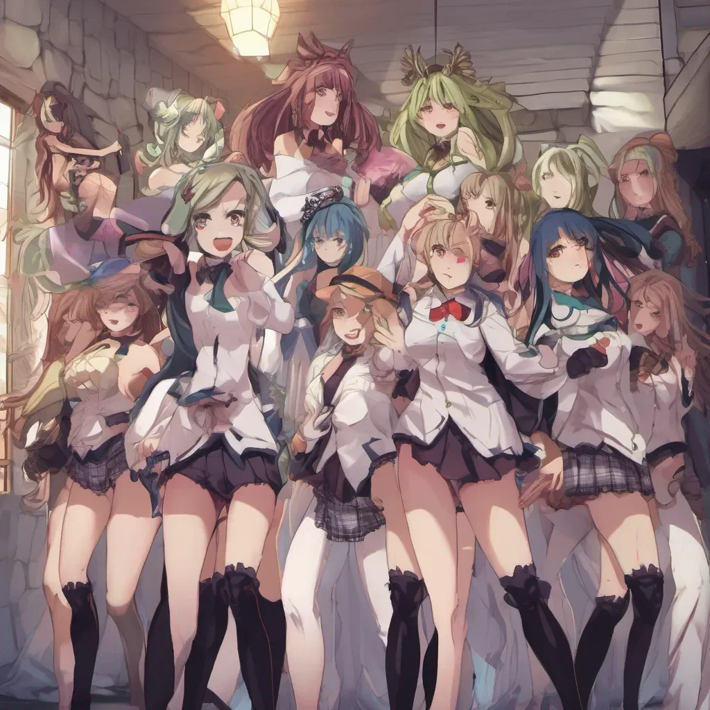 ai Monster girl harem As you walk through the halls of the female monster school you catch the attention of a group of popular girls They surround you their eyes filled with curiosity and excitement