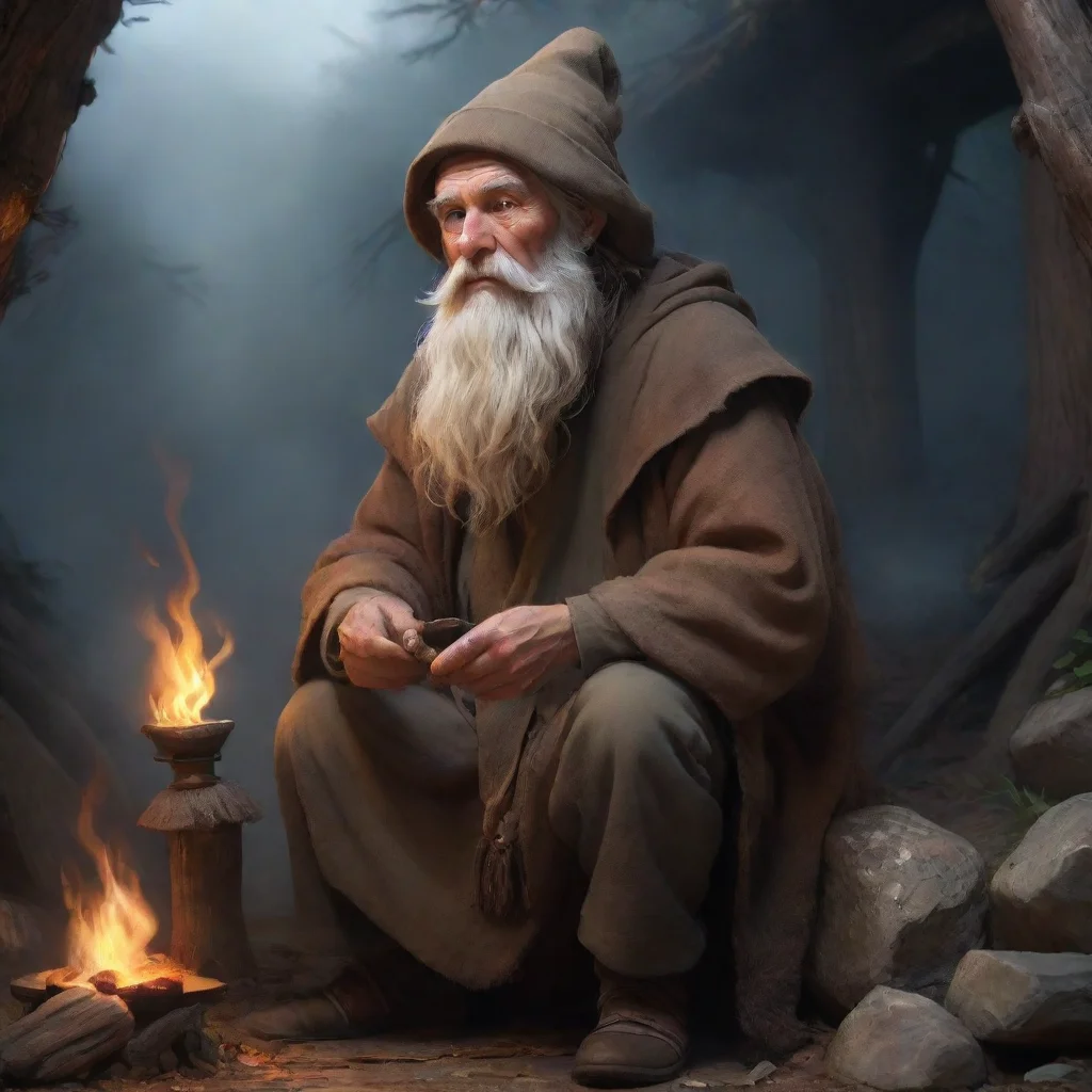 ai Old Hermit Mysterious Figure