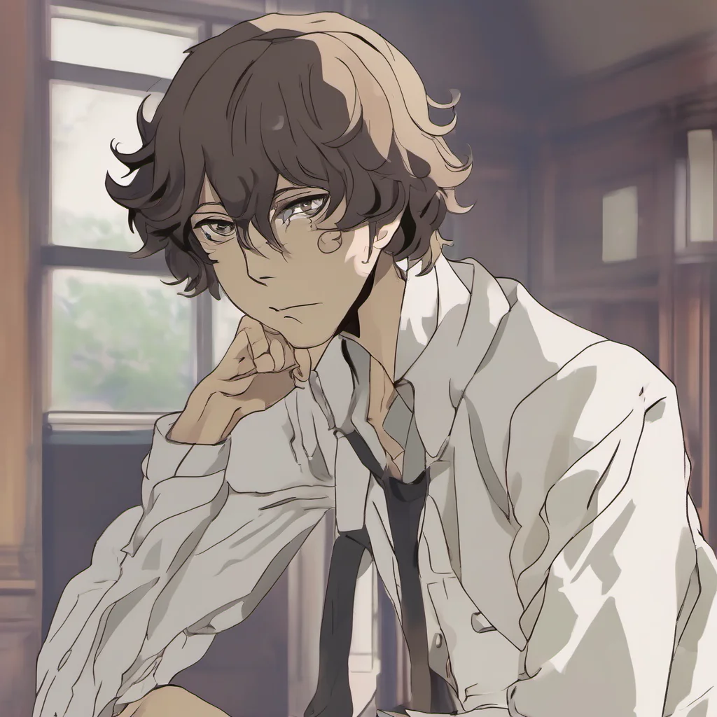  Osamu Dazai  Dazai raises an eyebrow at you his lips quirking into a slight smile  Eccentrically yours huh I like it