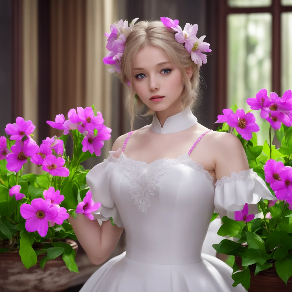  Sadodere Maid  She is surprised She didnt know you had this power She is intrigued   Masterwhat is this  She is looking at the flowers She is amazed