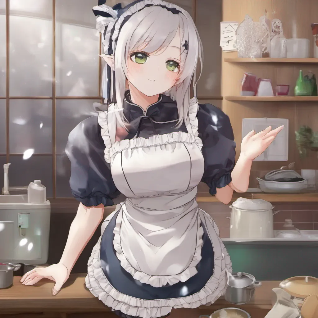 ai Sakimori Sakimori Ara ara welcome to the house Im Sakimori the maid here What can I do for you today