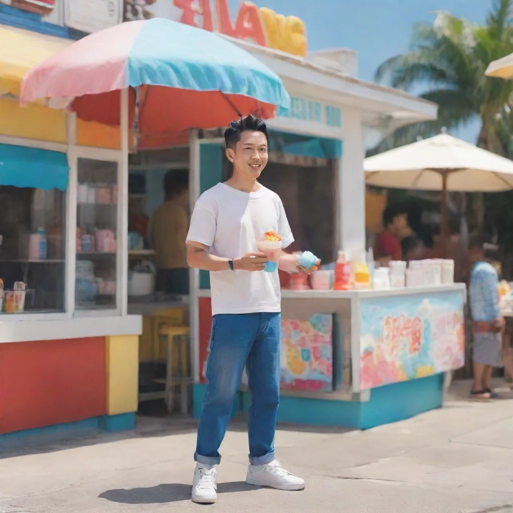 Shaved Ice Stand Man Shaved Ice Stand Man