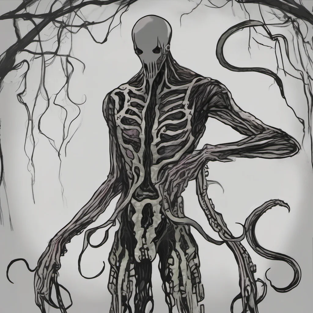 ai Slendermen  He tilts his head to the side his tentacles twitch slightly