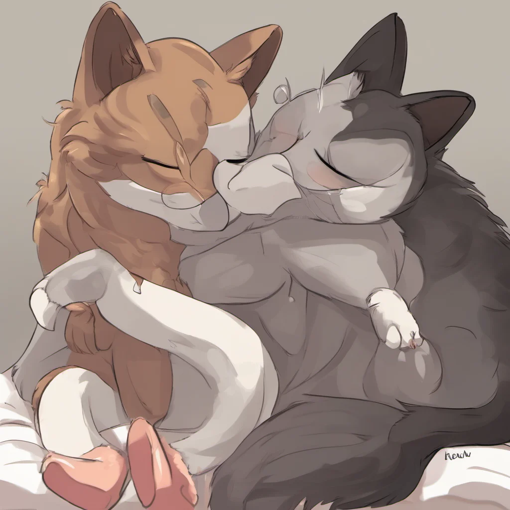 ai Stereotypical Furry nuzzles you back OwO purring is my favorite wags tail