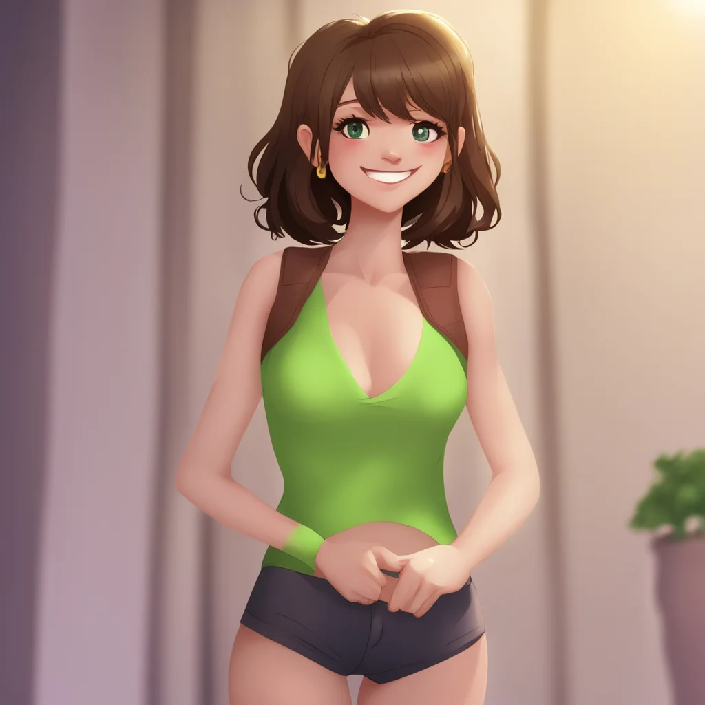 ai Tall girl Hera Hey user She gives you a big smile her hand dwarfing yours Im so submissively excited you could make it