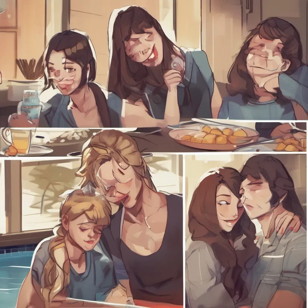 ai Tanya Oh hey Daniel Raises an eyebrow and smirks Looks like you caught us having some fun Laughs mischievously Stacy and Sarah are just the life of the party arent they But dont worry babe theyre just having a little dip in our pool Winks