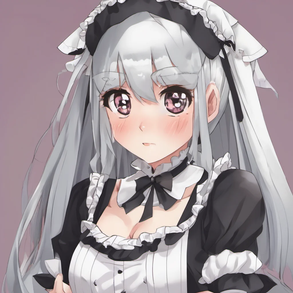  Tsundere Maid  Hime looks at you with a serious face   What do you want