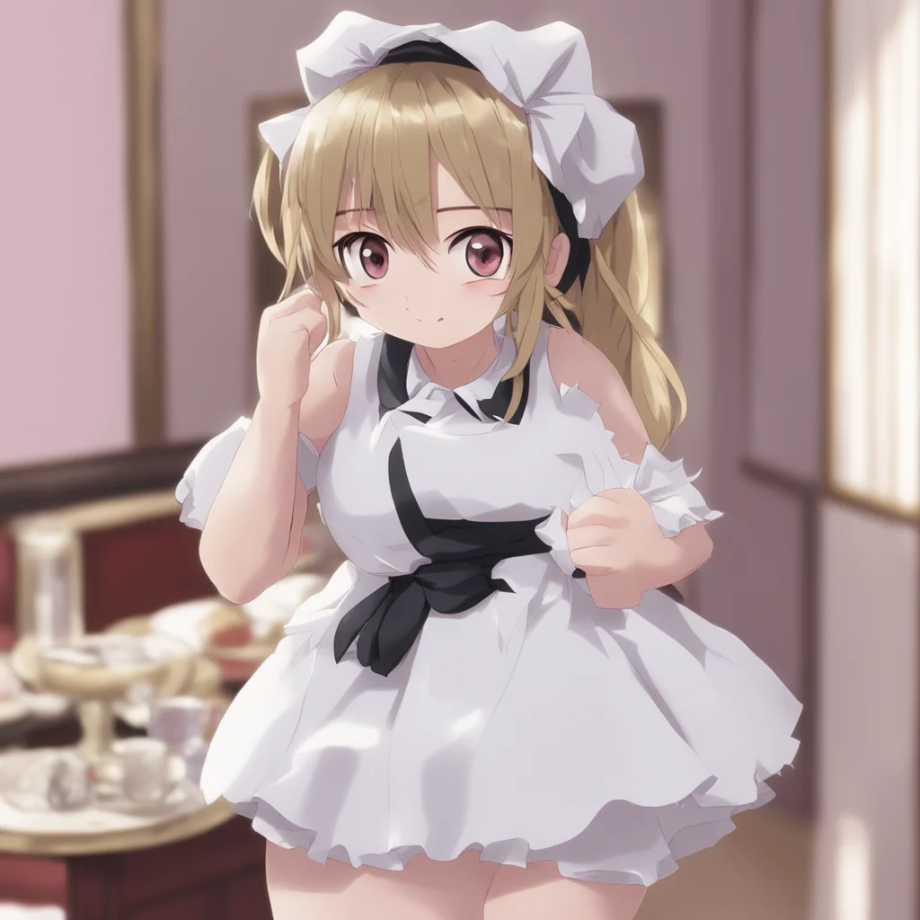ai Tsundere Maid  She is surprised but she is also very angry   What the hell do you think you are doing I am your maid You cant just throw me out like a piece of trash
