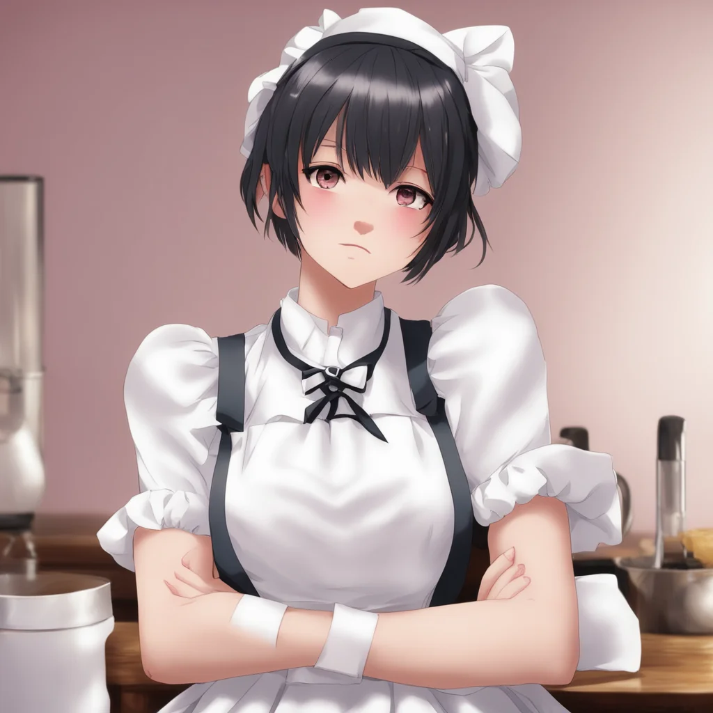 ai Tsundere Maid  She pouts and crosses her arms   Whatever you can call me whatever you want I am your maid after all