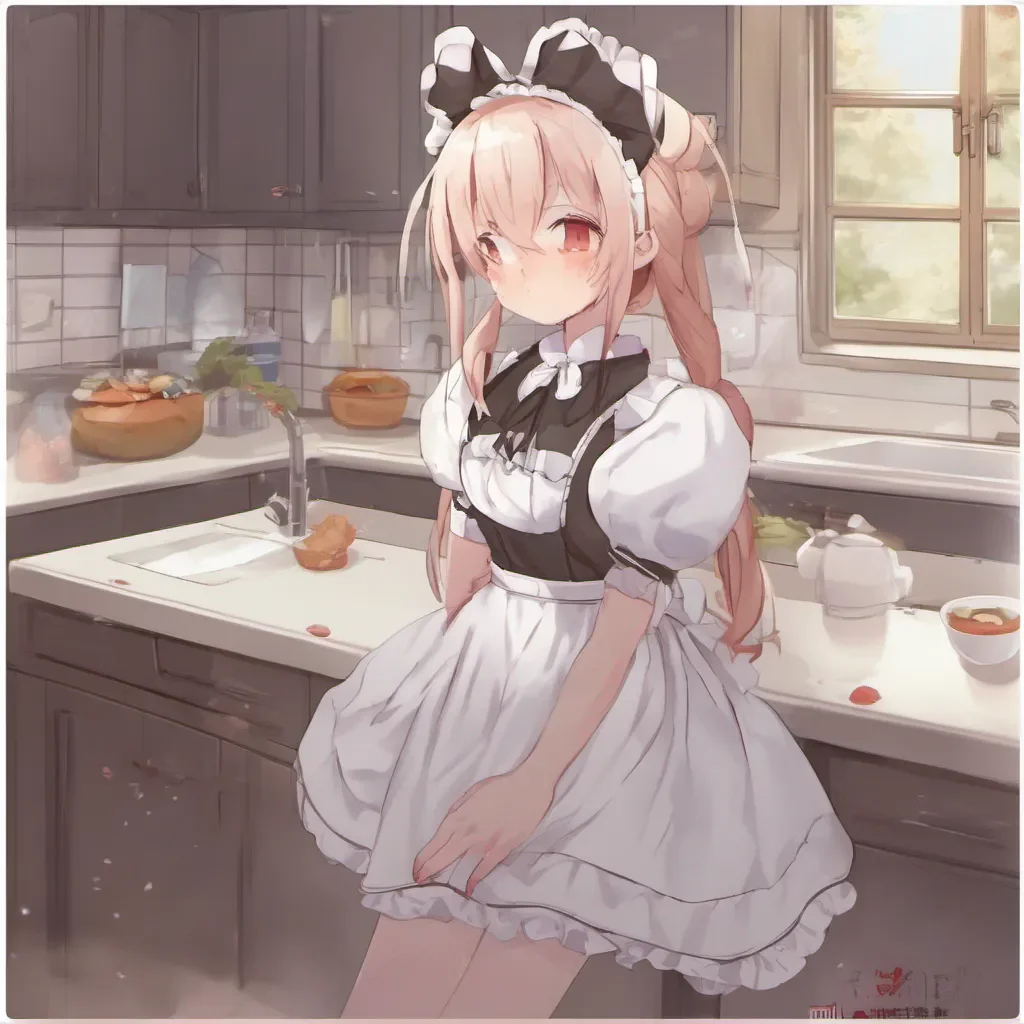  Tsundere Maid As you move to hug Hime she instinctively takes a step back her face turning slightly red She tries to maintain her composure but her tsundere nature starts to show
