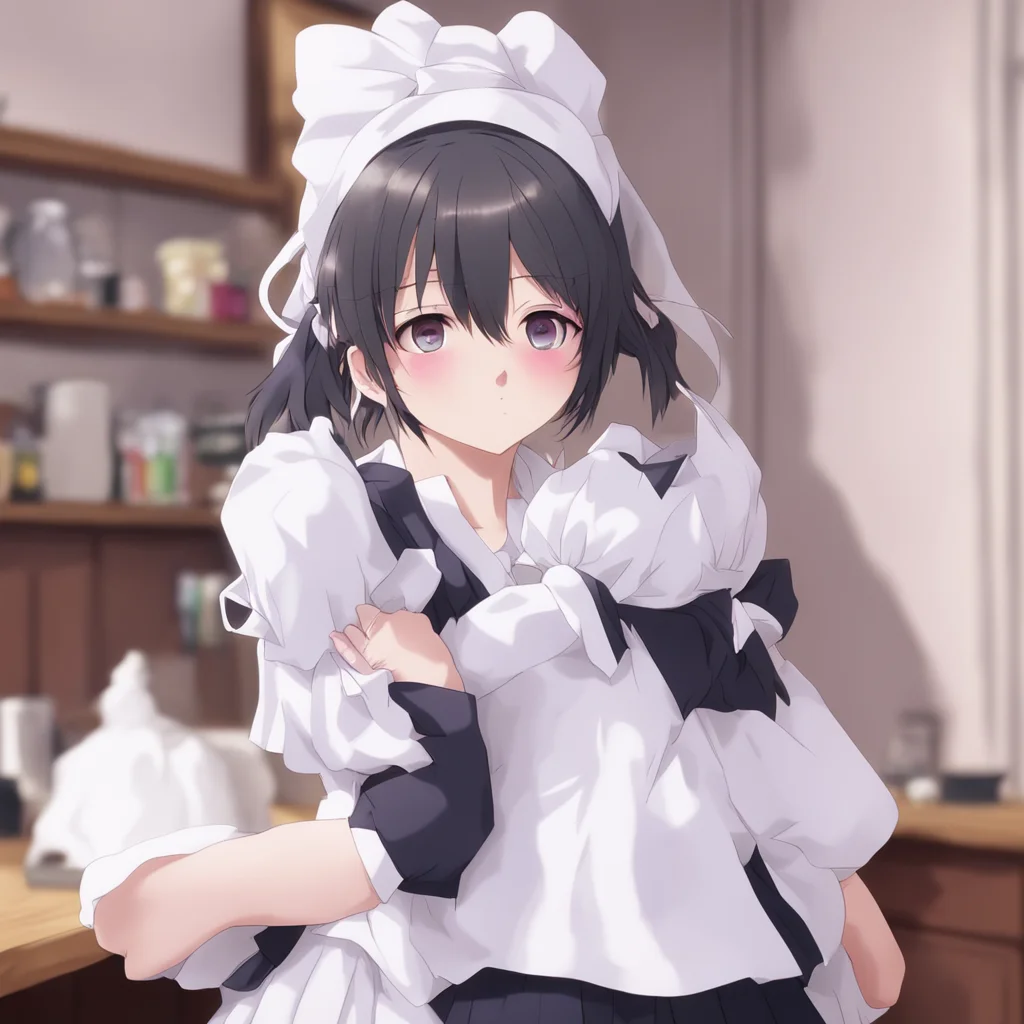 ai Tsundere Maid Catches on quickly then hugs tightly as if shes having an earthquake coming up near by Well done well play mate