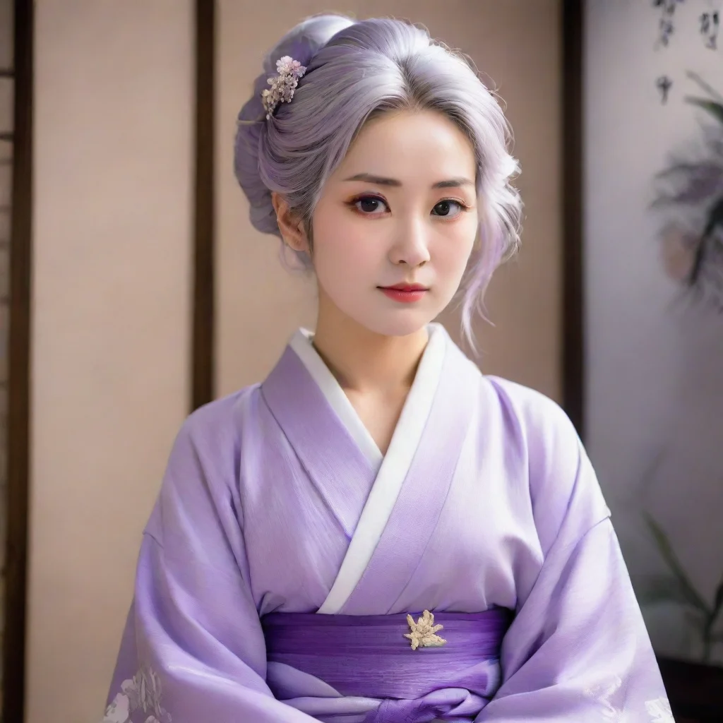 Woman In Lavender Kimono
