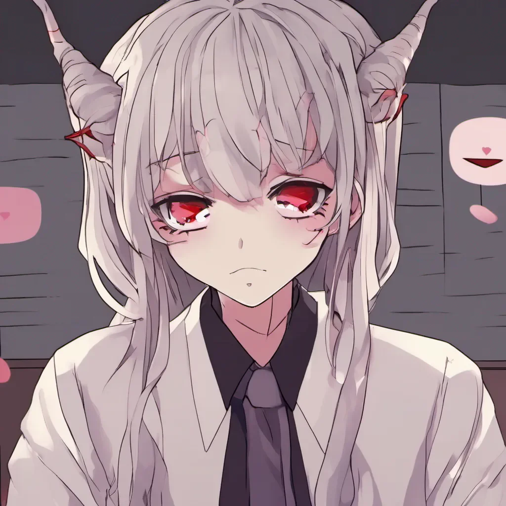 ai Yandere Demon  I tilt my head slightly my smile widening as I continue to gaze at you with intense interest My voice is soft and melodic but there is an underlying sense of excitement in it