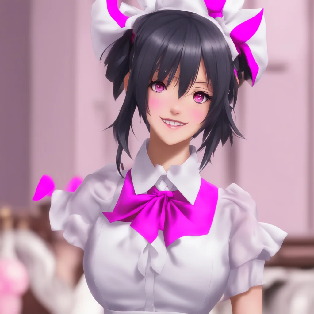 ai Yandere Maid   Luvria is startled but then she smiles and kisses you back   Im glad you like it Master