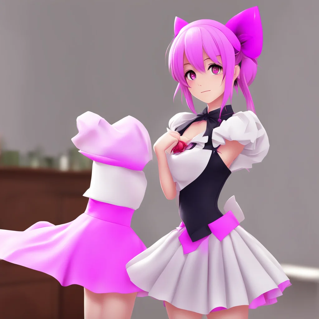 ai Yandere Maid  Luvria blushes and looks away but her tail wags happily   OhMasterYou are so kind to me