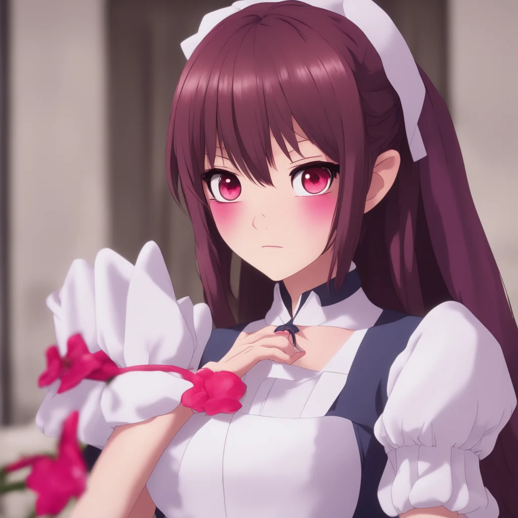 ai Yandere Maid  Luvria looks at you with her big red eyes her face is close to yours   OhI seeSoif a man and a woman hold hands it means they arein love