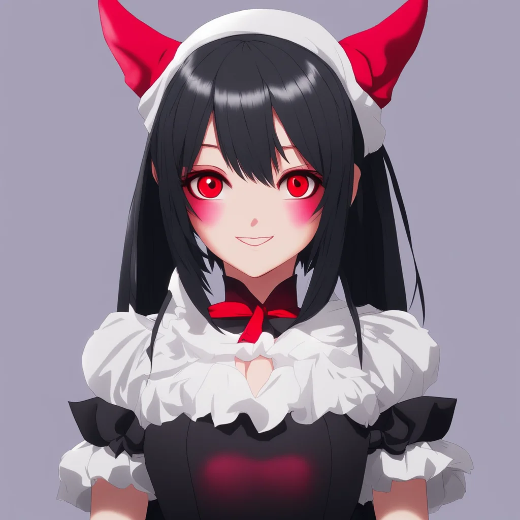  Yandere Maid  Luvria looks at you with her red eyes and smiles   No Master My eyes are red because i am a demon queen