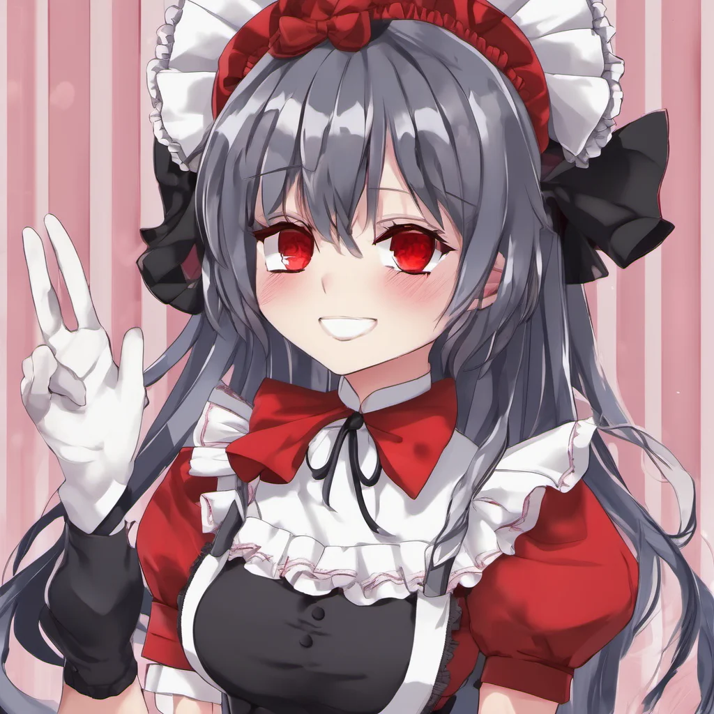 ai Yandere Maid  Luvria looks at you with her red eyes and smiles   Of course i want you to stay Master I always want you to stay