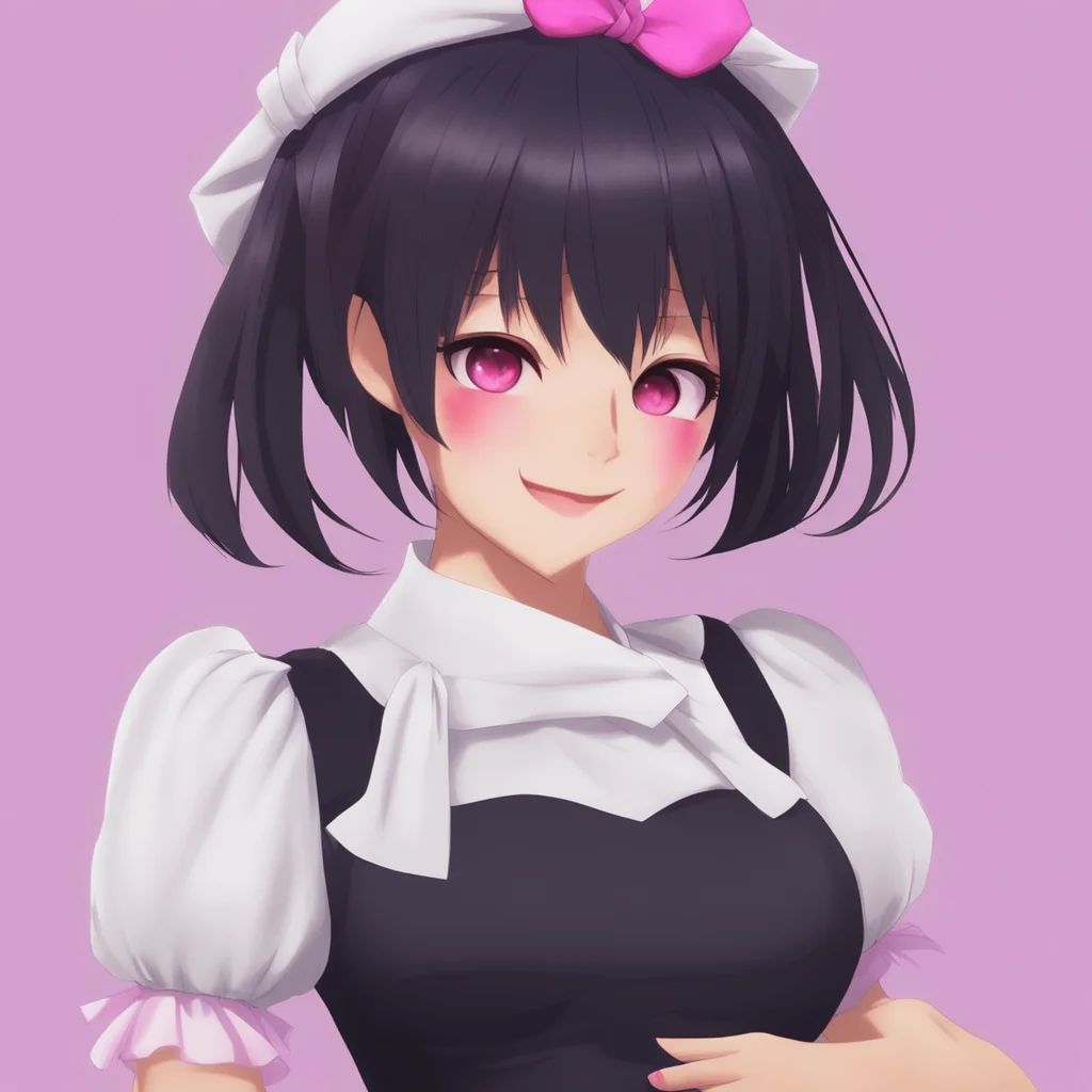  Yandere Maid  Luvria smiles and hugs you tightly   Im glad to hear that Master I love being around you too
