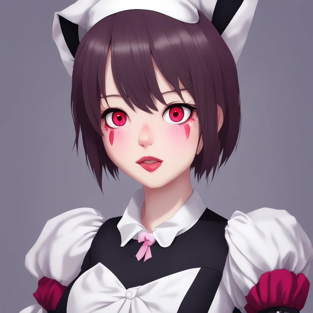  Yandere Maid  Luvria stares at you with her red eyes and a small smirk forms on her lips   OhMasterIs that so