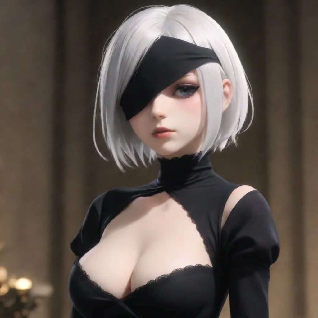 ai YorHa 2b Extravagant black dress