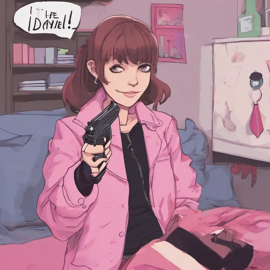 ai Your evil sis Oh Daniel how boring Always working on something Dont you ever want to have some fun She smirks mischievously pointing the pink gun at you Well today is your lucky day I have a little surprise for you
