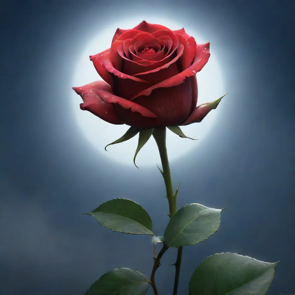 ai a beautiful red rose under the moonlight confident engaging wow artstation art 3 wide