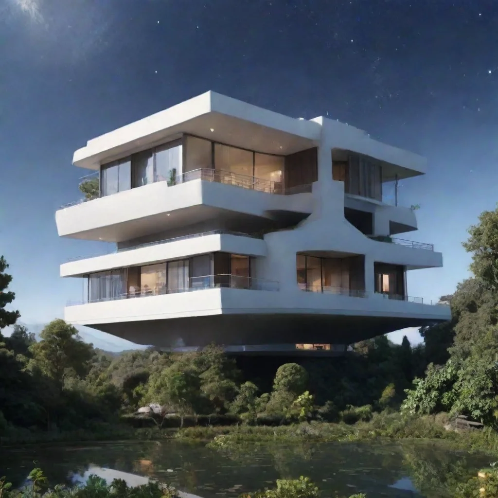 ai a big house floating in space good looking trending fantastic 1