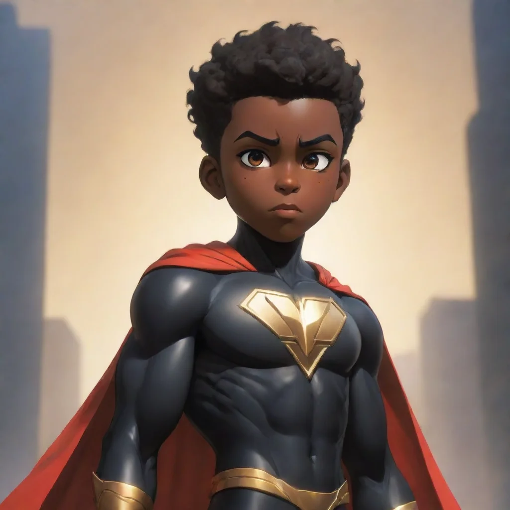 ai a black boy superhero anime confident engaging wow artstation art 3