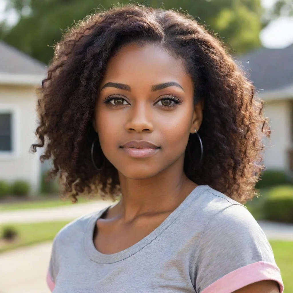 ai a black female portrait who s living in a suburban neighborhood good looking trending fantastic 1