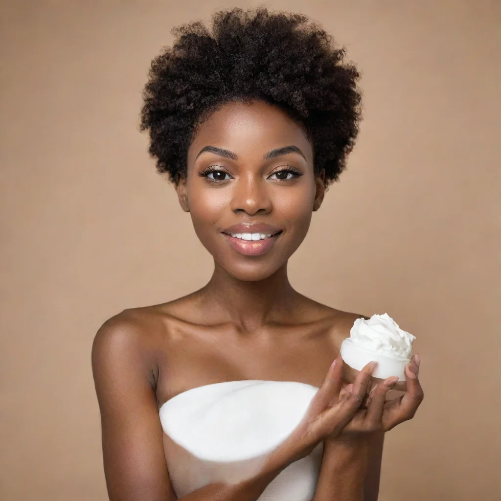 ai a black woman holding a cream