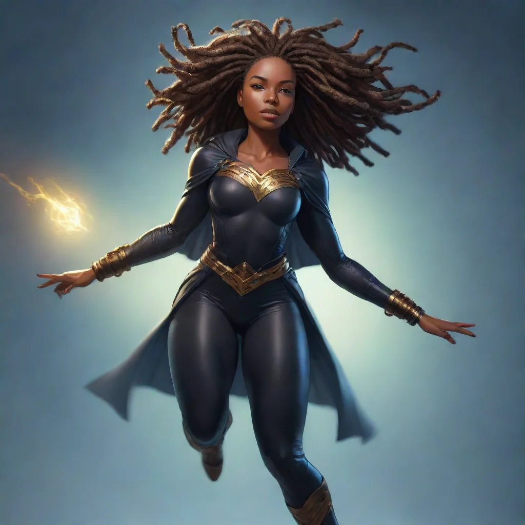 ai a black woman with locs superhero who can levitateconfident engaging wow artstation art 3