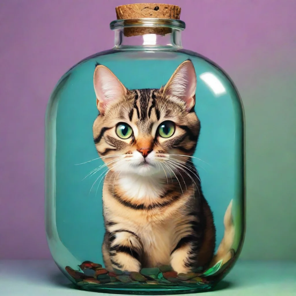 ai a cat in the bottle pop art good looking trending fantastic 1