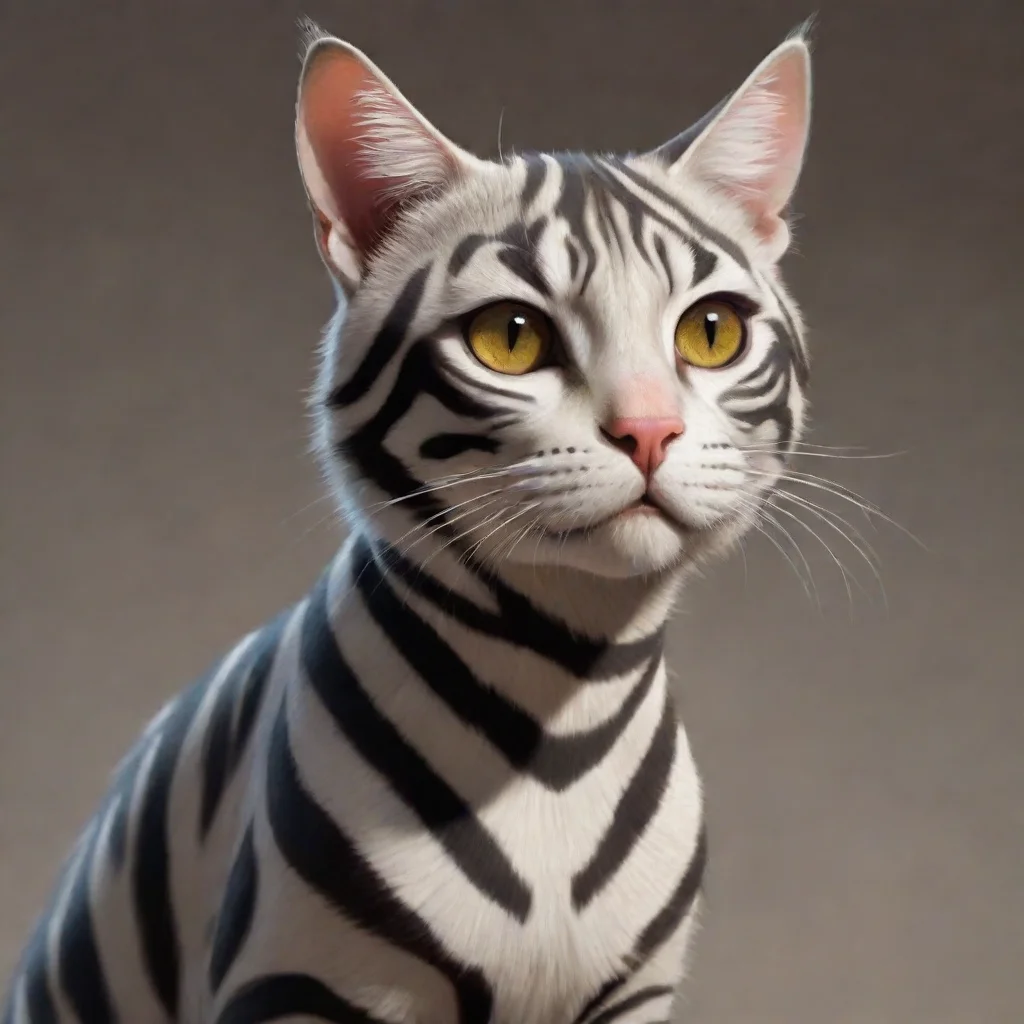 a cat looking like a zebraconfident engaging wow artstation art 3