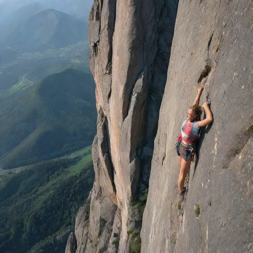 a climber on one side of the mountaina female climber on the other side of the mountain amazing awesome portrait 2