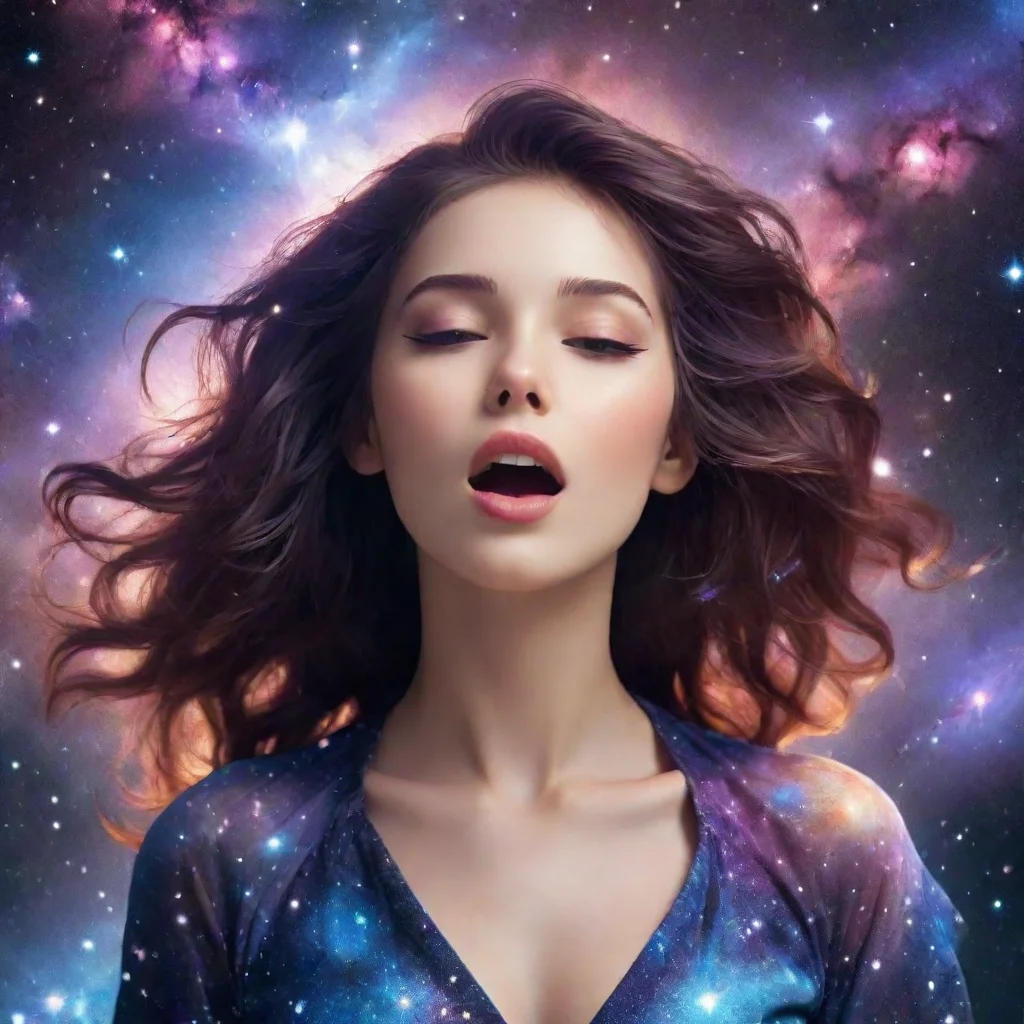 ai a cosmic beautiful girl singing a stream of galaxies good looking trending fantastic 1