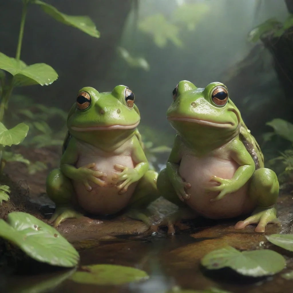ai a couple of kids vomiting frogs confident engaging wow artstation art 3