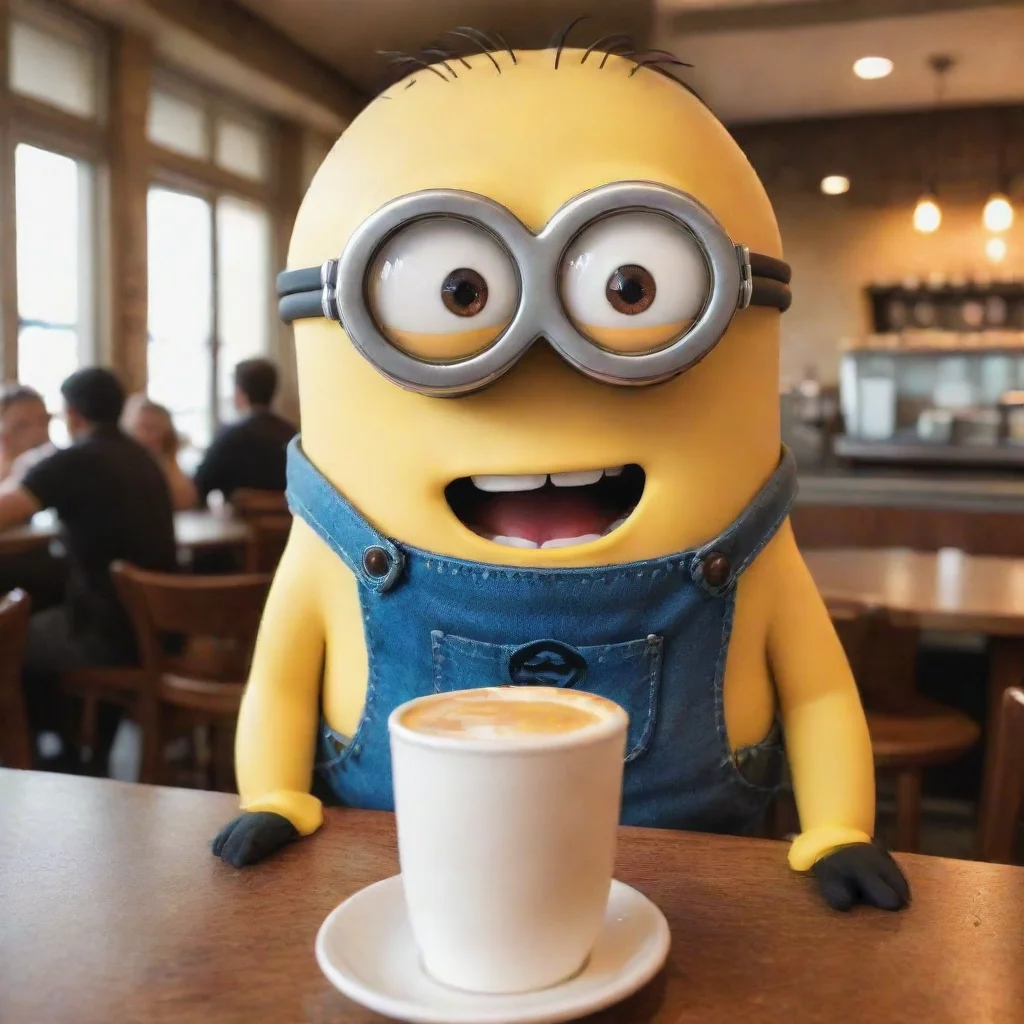 a crazy minion in a caf 