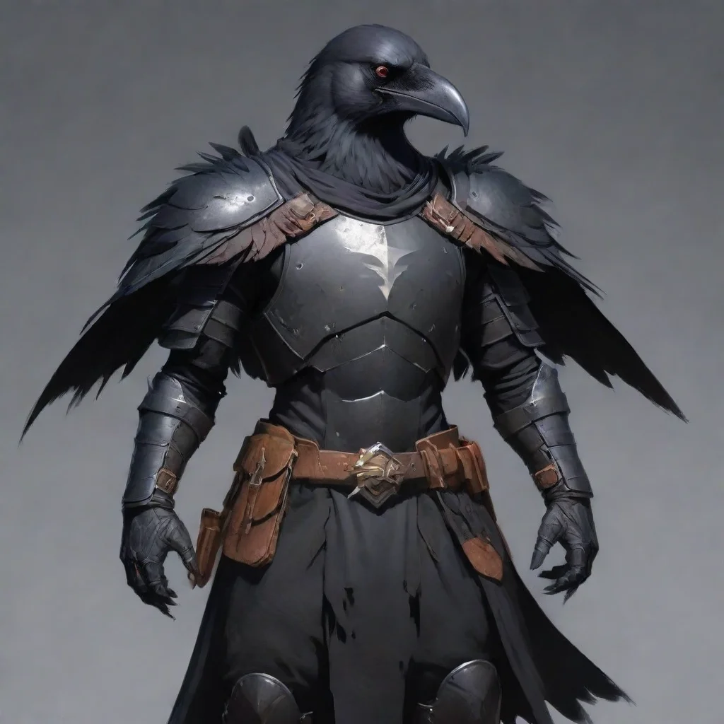 a crow personfullarmor with dual weapons and a scar on left eye concept art confident engaging wow artstation art 3