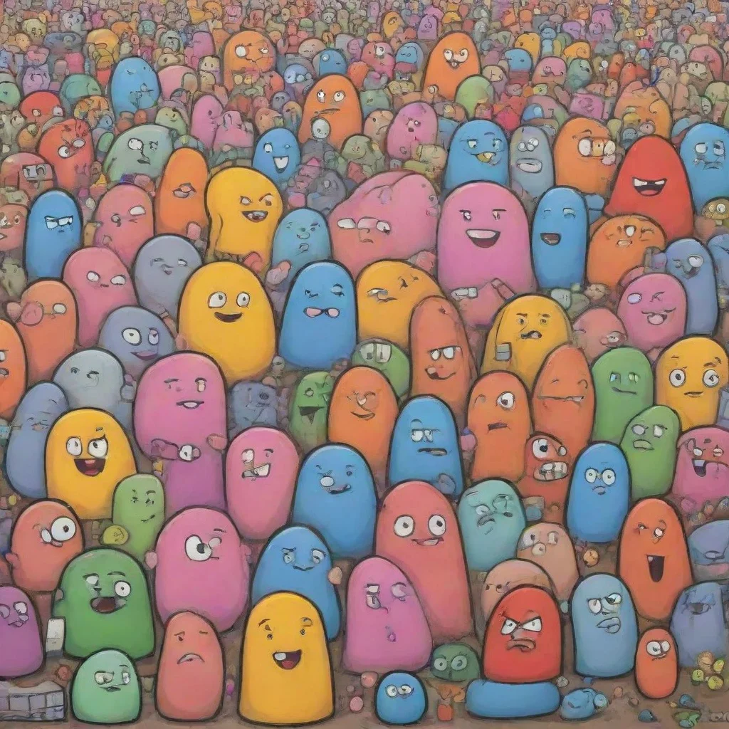 ai a crowd of objects from bfdi amazing awesome portrait 2