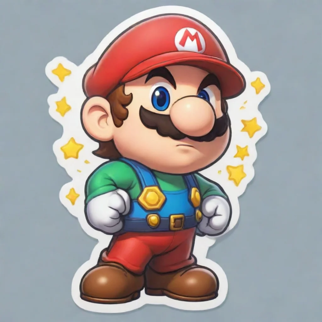 ai a cute mariobros sticker that says confident engaging wow artstation art 3