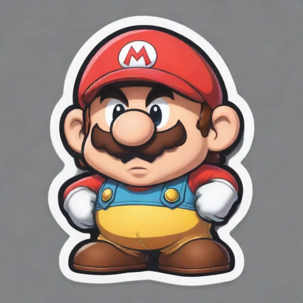 ai a cute mariobros sticker that saysapa kabarconfident engaging wow artstation art 3 tall