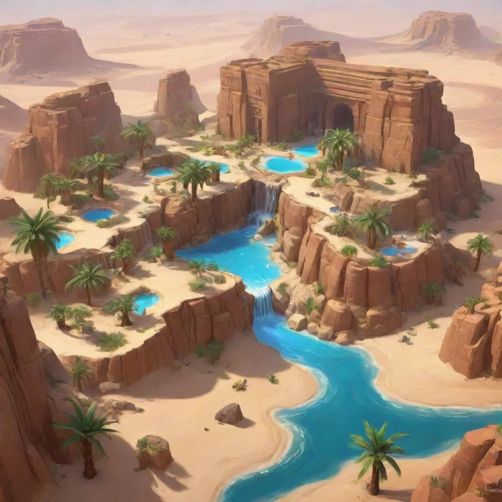 ai a desert with an oasis in isomatric style confident engaging wow artstation art 3