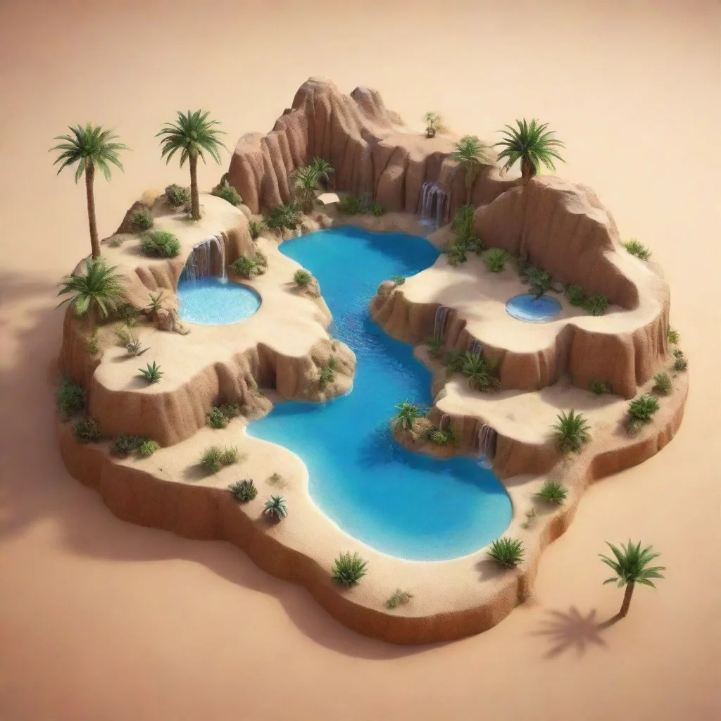 ai a desert with an oasis in isomatric style good looking trending fantastic 1