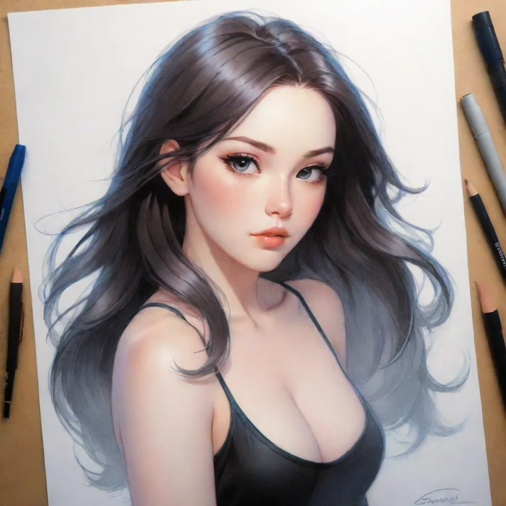 ai a drawing of a woman with long hairmasayoshi suto and artgermrange murata and artgermartgerm and warren louwilya kuvshin